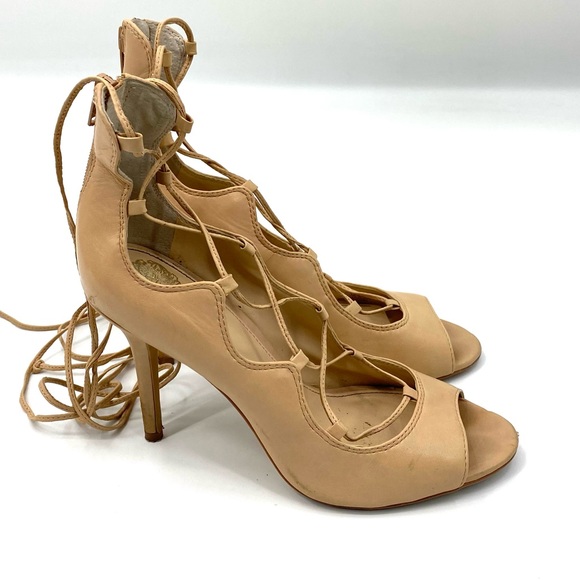 💕SALE💕 Vince Camuto Taupe Laceup Heels - Picture 5 of 10